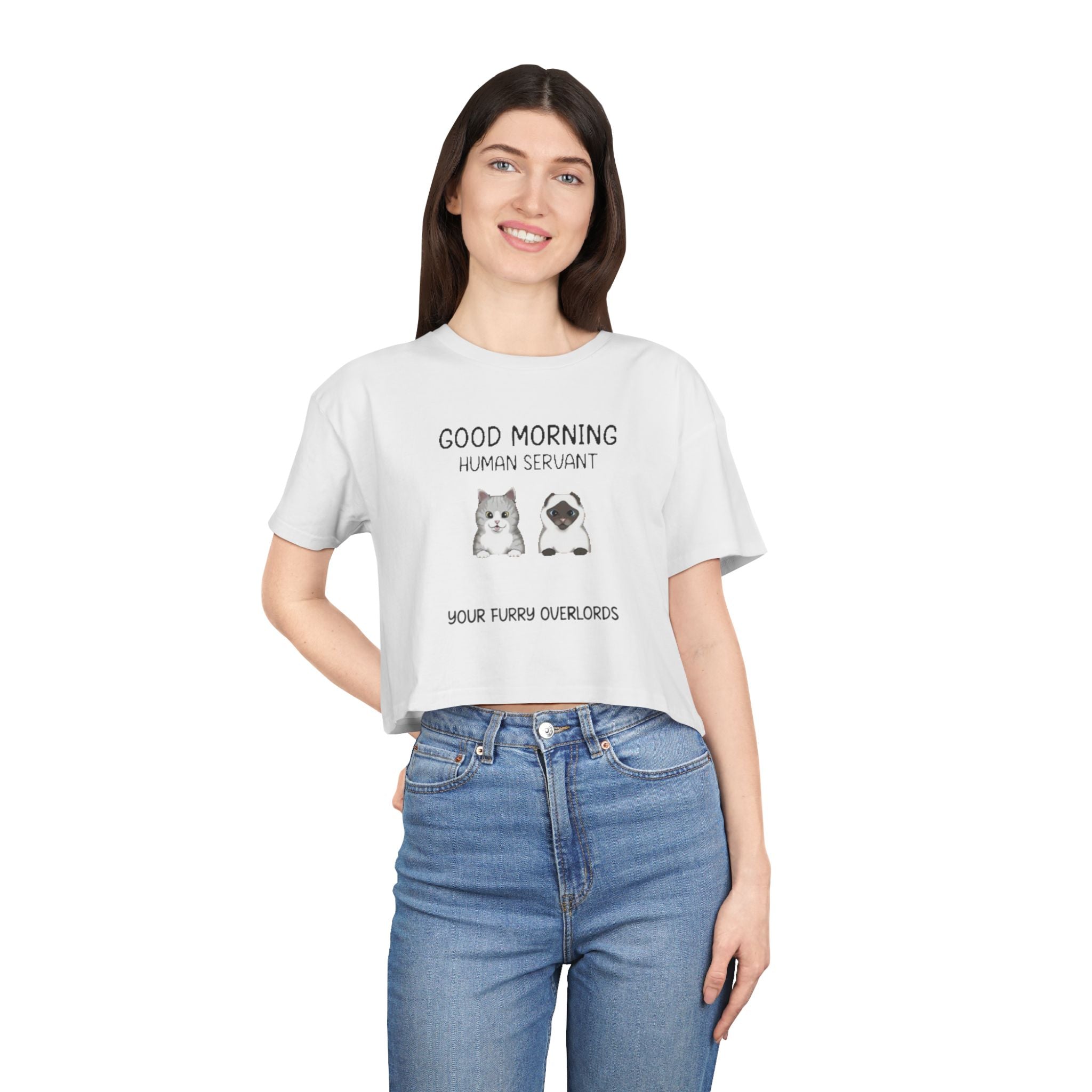 Good Morning Human Servant | Women's Crop Tee